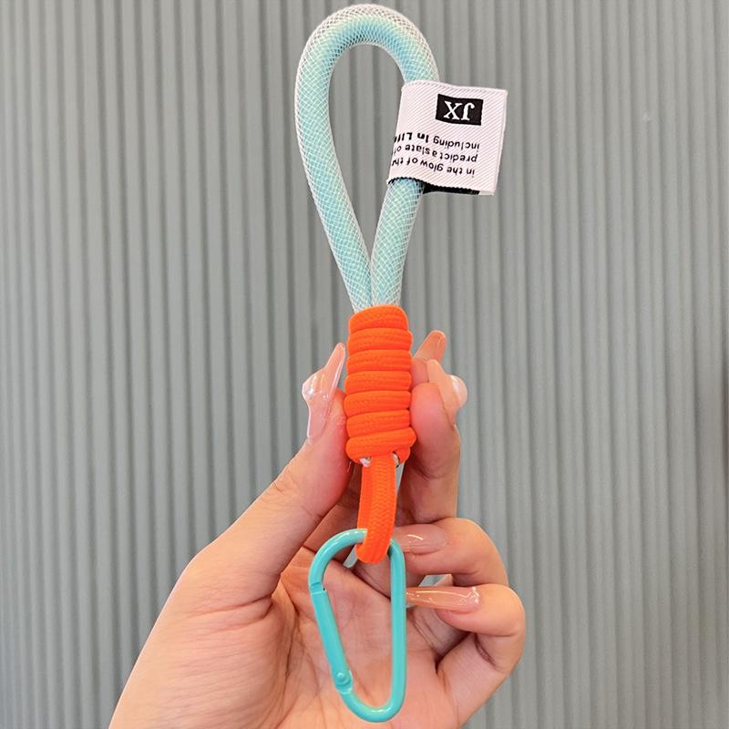 Ремешок флуоресцентного цвета для телефона, сетчатый ремешок для сумок, плетеные полоски, подвесной шнур для ключей, аксессуары для брюк, брелок