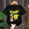 SpongeBob SquarePants Tshirt Digital Kids Birthday Party Tops Happy Graphic Tee Anime Aesthetic Kawaii Clothes Summer Tee Gift