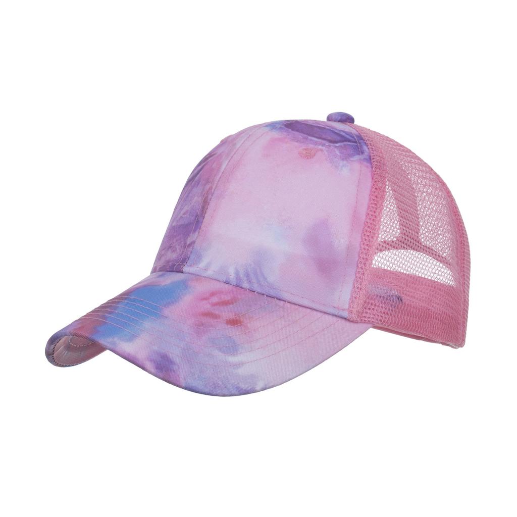Spring and summer new tie-dye printing mesh cap baseball cap embroidery cap sun hat sun hat