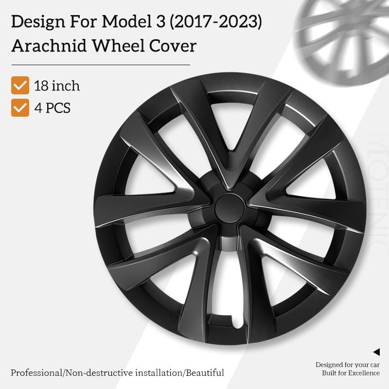 Колпак на колесо для Tesla Model 3 2017-2023 18-дюймовый Колпак в стиле Arachnid Автомобильный Запасной Колпак на колесо Полный колпак диска