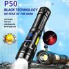 Super Bright XHP50 Powerful Led Flashlight Power Bank Torch Light USB Rechargeable Camping Tactical Flashlights with COB Lamp