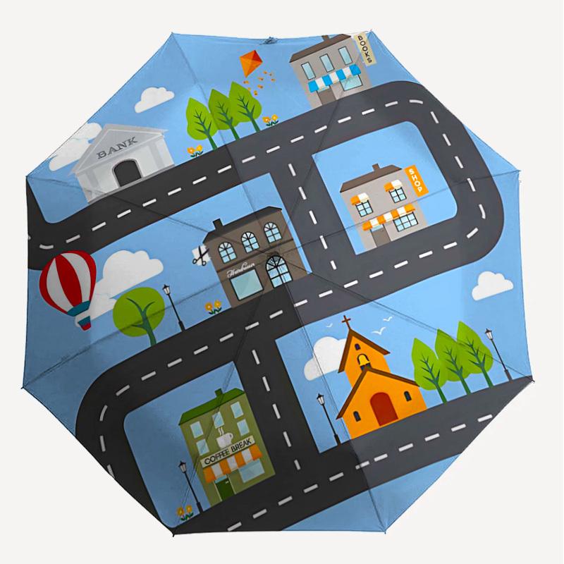 1PC street shop Umbrella-8-Rib Reinforced Portable Folding Travel Suitable for All Seasons Outdoor Daily Use-G369