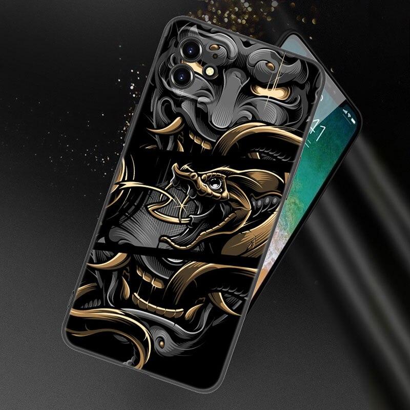 Модный чехол для телефона «Самурай демон» для Apple iPhone 13 12 Mini 11 Pro XS Max XR X 8 7 6S 6 Plus SE 2022 2020 5S 5, мягкий черный чехол