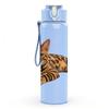 1PC Lying Tabby Tiger Cat 750ml Color Plastic Sports Water Bottle Leakproof Flip Straw Lid Suitable for Sports Office Home Use