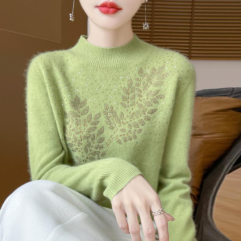 Женский кашемировый свитер Qinghe Cashmere 30% кашемир 70% шерсть Осень и Зима Пуловер Теплый и Модный
