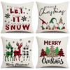 Nordic Ins Christmas Pillow Cover Letter Elk Print Cushion Cover Linen Cushion Home Pillow