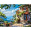 MISITU Jigsaw Puzzle 1000 Piece Puzzle Landscape Summer Sea Sky Flower Garden Present Birthday Christmas Stylish Interior Seaside Villa X 70 (50 Cm)