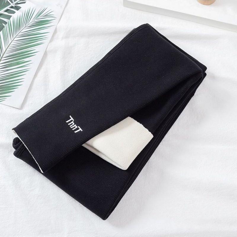 Детские зимние флисовые штаны для девочек, леггинсы, толстые, с высокой талией, узкие, детская одежда, брюки