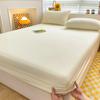 Washed Cotton Fitted Sheet Non Slip Durable Mattress Cover for Home Bedroom Solid Color Bed Cover 140/160/200cm Soft Bedspreads