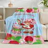 1PC Strawberry Hat And Cat Flannel Blanket Gift, Suitable for Both Men And Women, Soft Ideal for Beds And Sofa, Birthday Or Christmas Gift