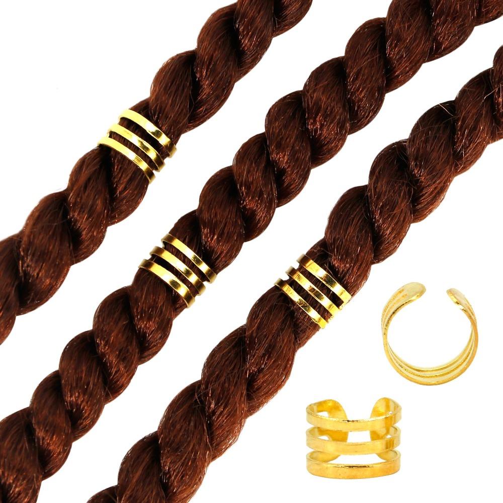40pcs Dread Locks Hollow Out Hair Ring Hair Braiding Hair Braid Tubes Dreadlocks Beads Decor
