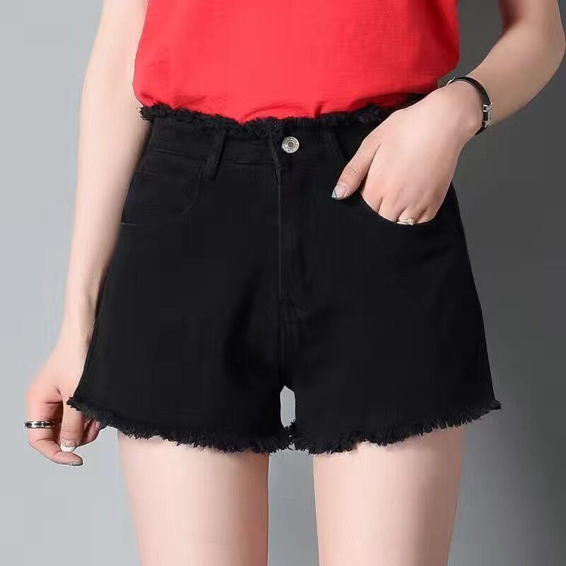 Джинсовые шорты, женские летние свободные широкие брюки с эластичной резинкой на талии, модные повседневные универсальные шорты