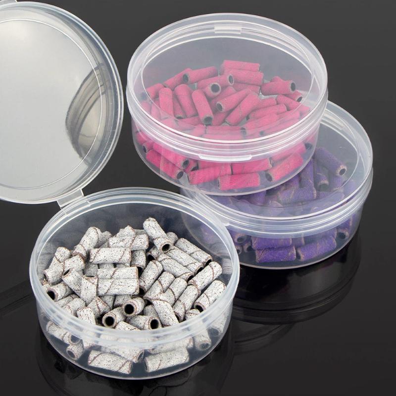 NEW 50 Pcs 3.1MM Mini Nail Sanding Bands UV Gel Acrylic Polish Remover Nail Tool Set 120/150/180/240 Grit