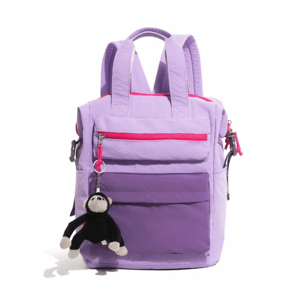 Waterproof Dopamine Backpack Large Capacity Lightweight School Bag Color Block Backpack School