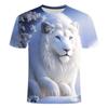 Summer Lion Pattern 3D Print T-Shirt Men Women O-Neck Fashionable Short Sleeve Oversized Harajuku Tees Tops Man