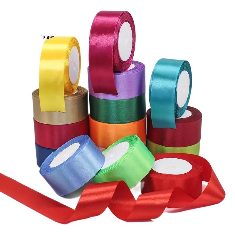 100% Polyester Single Face Satin Ribbon Roll 38 mm 1.5 Inch Custom Printed for Decoration and Wrapping