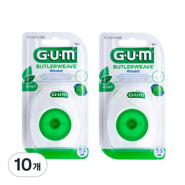Gum Mint Wax 1855 Dental Floss, 10 Pieces, 1 Pack