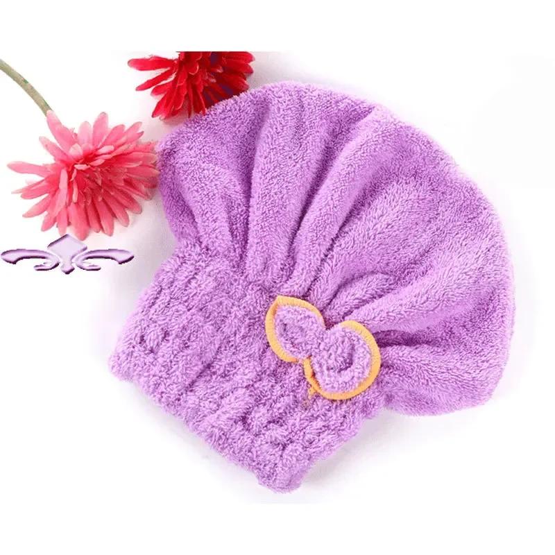 Absorbent Quickly Hair Drying Shower Cap Turban Towel Microfiber Hair Towel Bathroom Products for Women Girls Ladies