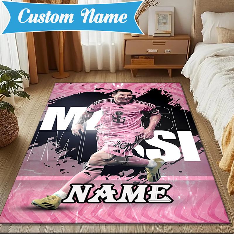 Custom Name Argentina's Victory Celebration Rug for Living Room, Game Rooms, Office, Bedroom, Floor Mat Playful Design, fan gifts Christmas decor