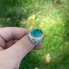 Мужское кольцо из серебра 925 карат с турмалином Параиба голубого цвета, уникальное мужское кольцо из камня, турецкие ювелирные изделия ручной работы, идея подарка для мужчин
