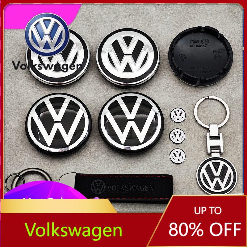 W162Car Sticker For VW Volkswagen Jetta MK5 Golf 56mm Car Wheel Center Caps Black Suede Metal Keychain 14mm VW Key Sticker For Volks