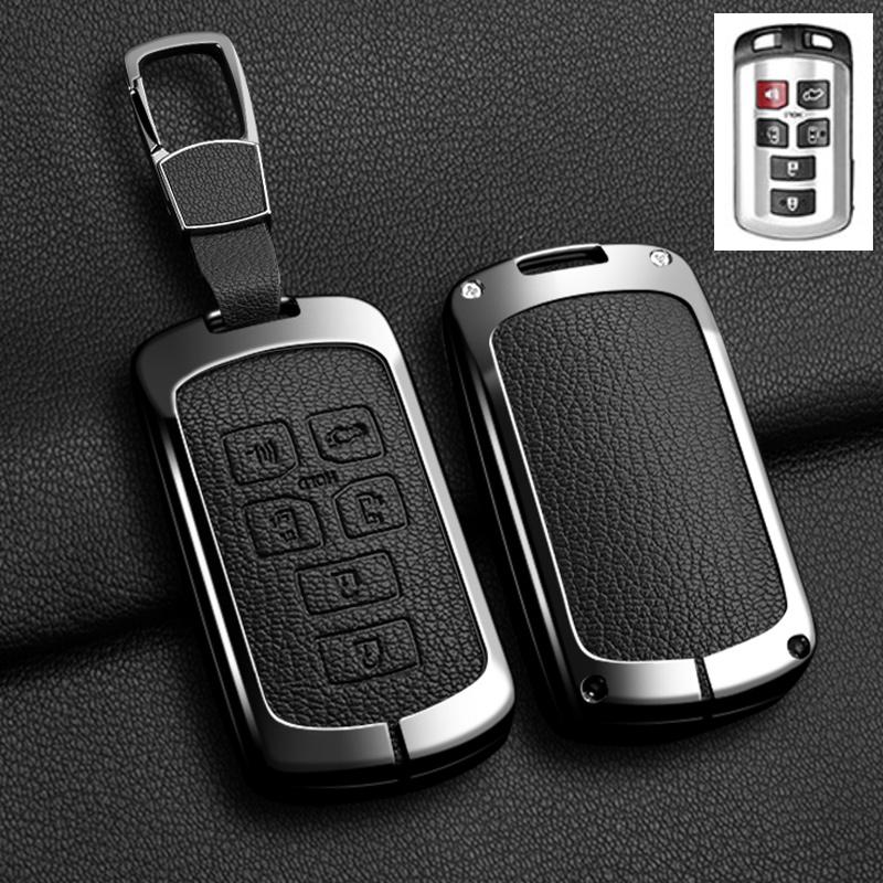 Чехол-брелок для автомобильного ключа с 6 кнопками для Toyota Sienna Se Tacom - Защитный аксессуар-брелок из цинкового сплава и кожи