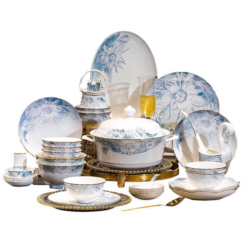 Керамический обеденный сервиз Jingdezhen Mo De Lan Ka