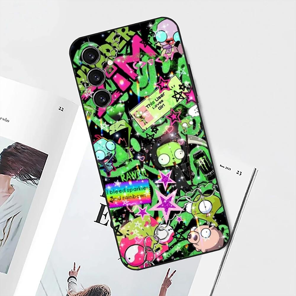 C-Cartoon I-Invader Zim Phone Case For Samsung S25,S24,S21,S22,S23,S30,Ultra,S20,Plus,Fe,Lite,Note,10 Black Soft Shell