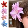 Women Hairpin Secure Grip Realistic Flower Design Hair Clip Non-Fading Lightweight Decorative Hair Accessories
