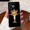 Ударопрочный чехол для телефона Honor 600 Lite 5G/500 Smart 5G, прозрачный мягкий ТПУ-чехол, эксклюзивный чехол-ракушка для пары со счастливой буквой и короной