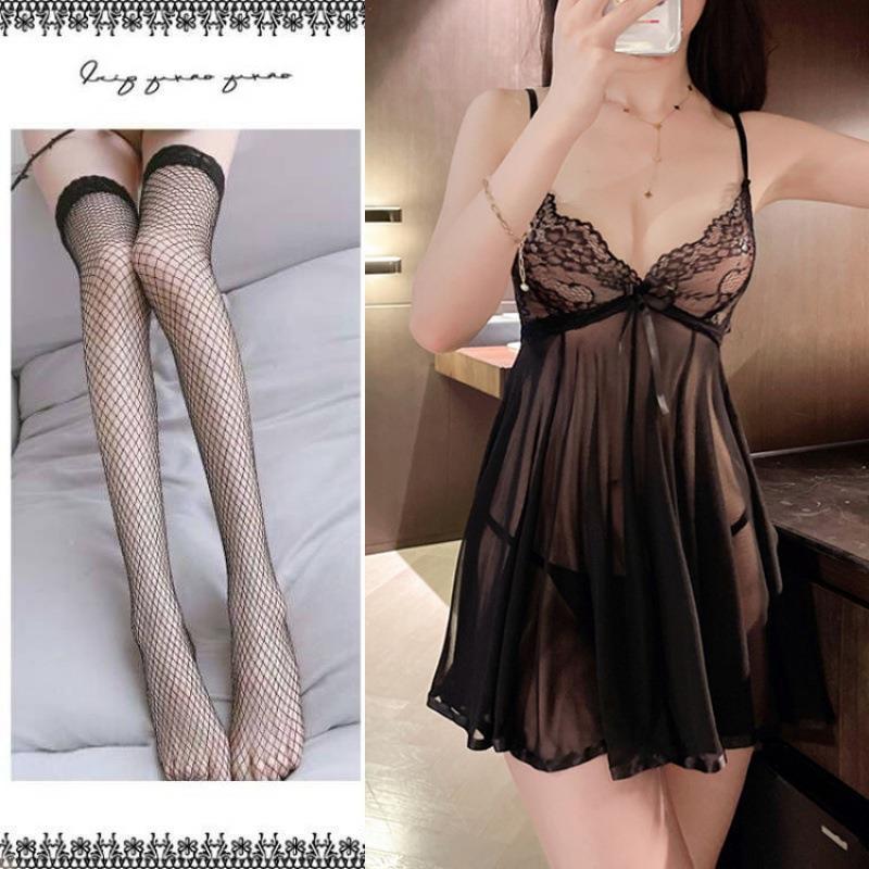 Сексуальный кружевной комплект ночной сорочки: Подчеркивает грудь, Прозрачное нижнее белье для женщин