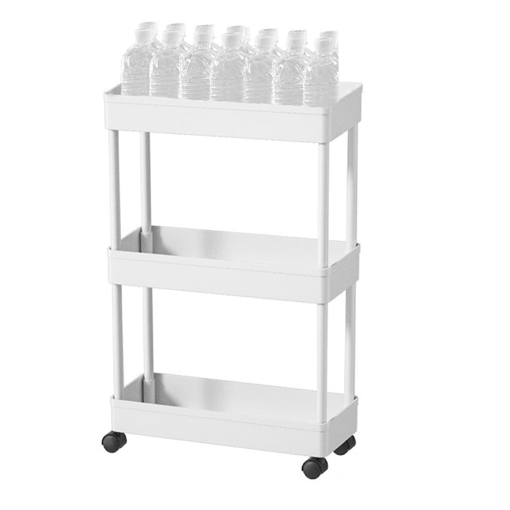 SVOHZAV Kitchen Wagon Gap Storage with Rollers 13cm 18cm 22cm Пластиковая полка для бутылок рядом с холодильником Полка для хранения в ванной комнате 3 яруса 4 яруса узкая