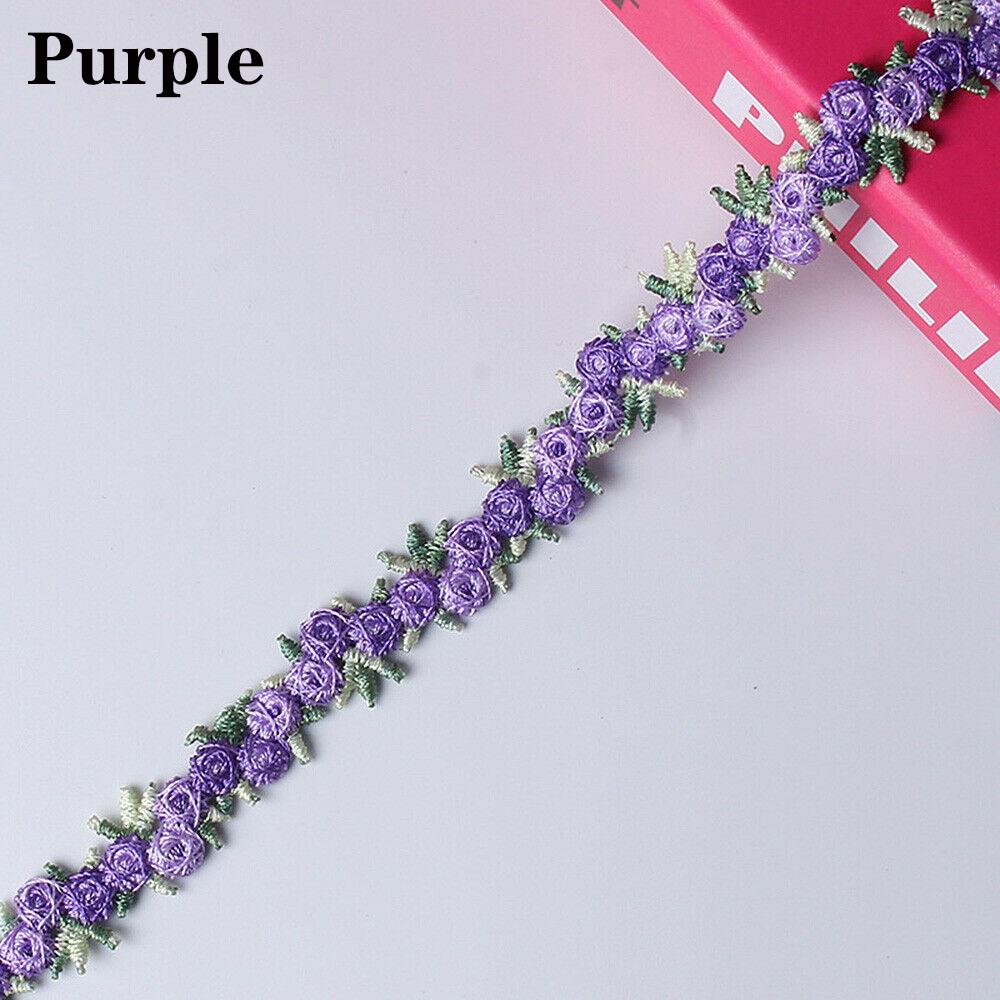 Decor Polyester Sewing Embroidered Flower Lace Trim Ribbons Fabric Trim Water Soluble