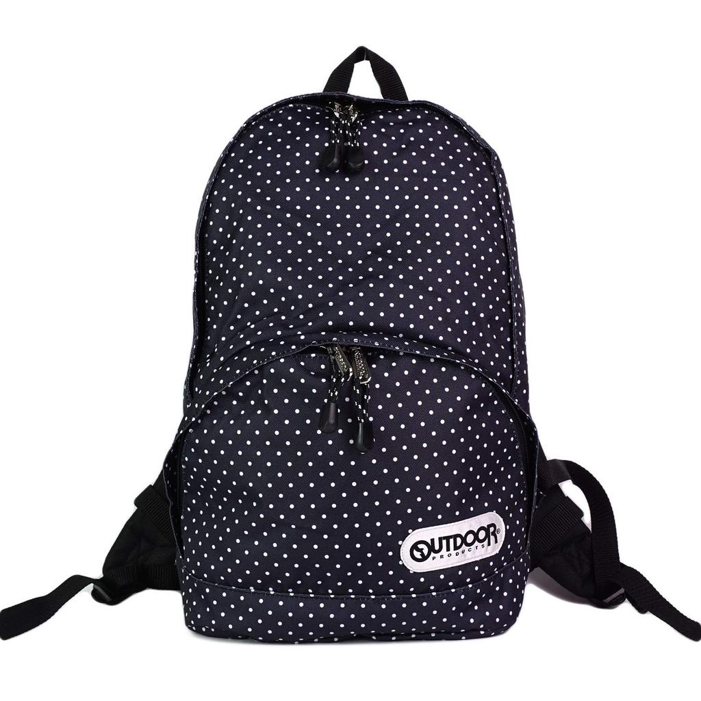 Rucksack Bag for Heart Going Stylish [Emono] [OUTDOOR] Kids, Lightweight, Cute, Flower, Star, Pattern, Casual, Fashion, Travel, Out, (Black Dot)