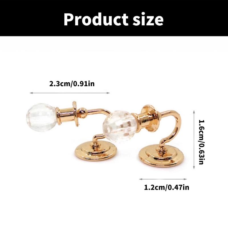 Elegant Dollhouses Lighting Elegant 1 12 Scale Crystal and Metal Actylic Wall Lamps Portable for Craft Enthusiasts