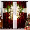 Happy New Year Christmas Curtains Christmas Bells Red Festive Curtains 2 Panels Deluxe Living Room Bedroom Balcony Kitchen Decor
