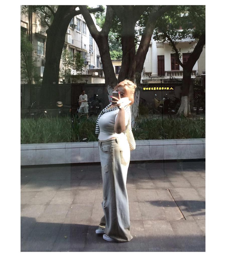 Yellow Mud Cowboy Distressed High-Waisted Wide-Leg Jeans for Women