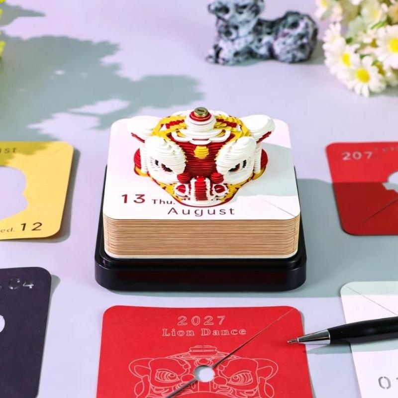 Unique 2027 Desk Calendar 3D Paper Carving for Enhanced Planning and Home Decor