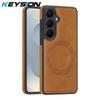 KEYSION Ретро чехол из ПУ кожи с MagSafe для Samsung Galaxy S25 S26 Ultra 5G S26+ S25 FE Магнитный ударопрочный чехол для телефона