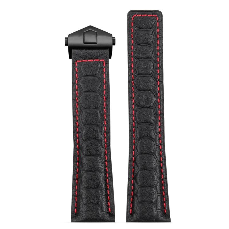 22 мм Ремешок из коровьей кожи Для часов Heuer F1 Racing WatchBand Aquaracer 300 Складная застежка Ремень для часов Carrera Мужской ремешок для часов TAG Heuer Браслет