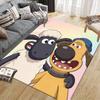 Shaun the Sheep Flannel Pattern Square Carpet,Area Rug,Carpet Rug for Living Room Bedroom Sofa Playroom Decor,Non-slip Floor Mat