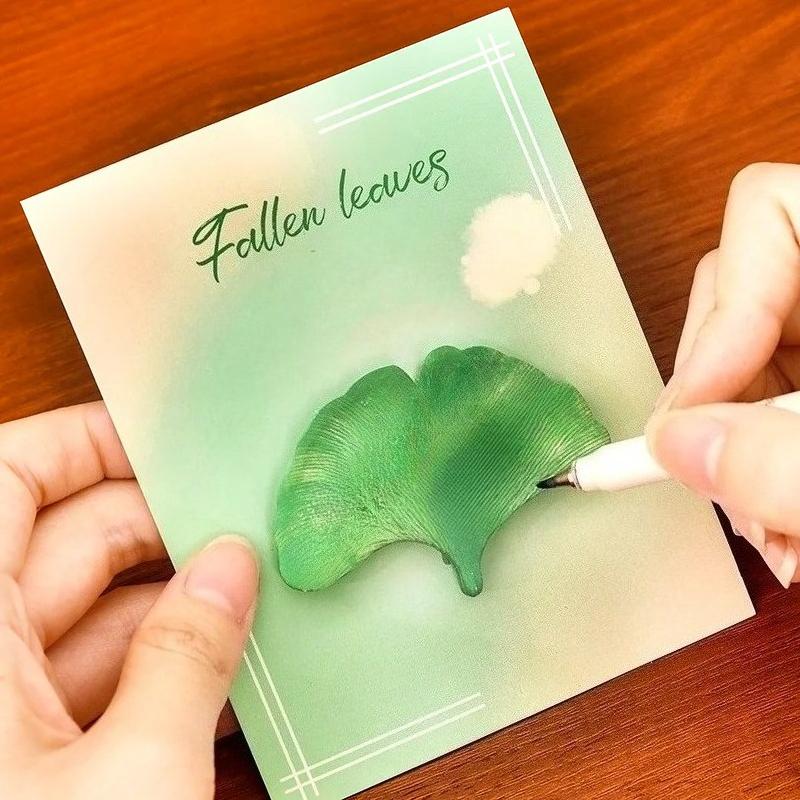 30 листов Блокноты для заметок с зелеными листьями Простые наклейки для скрапбукинга Школьные принадлежности Почтовые самоклеящиеся заметки Офисная канцелярия