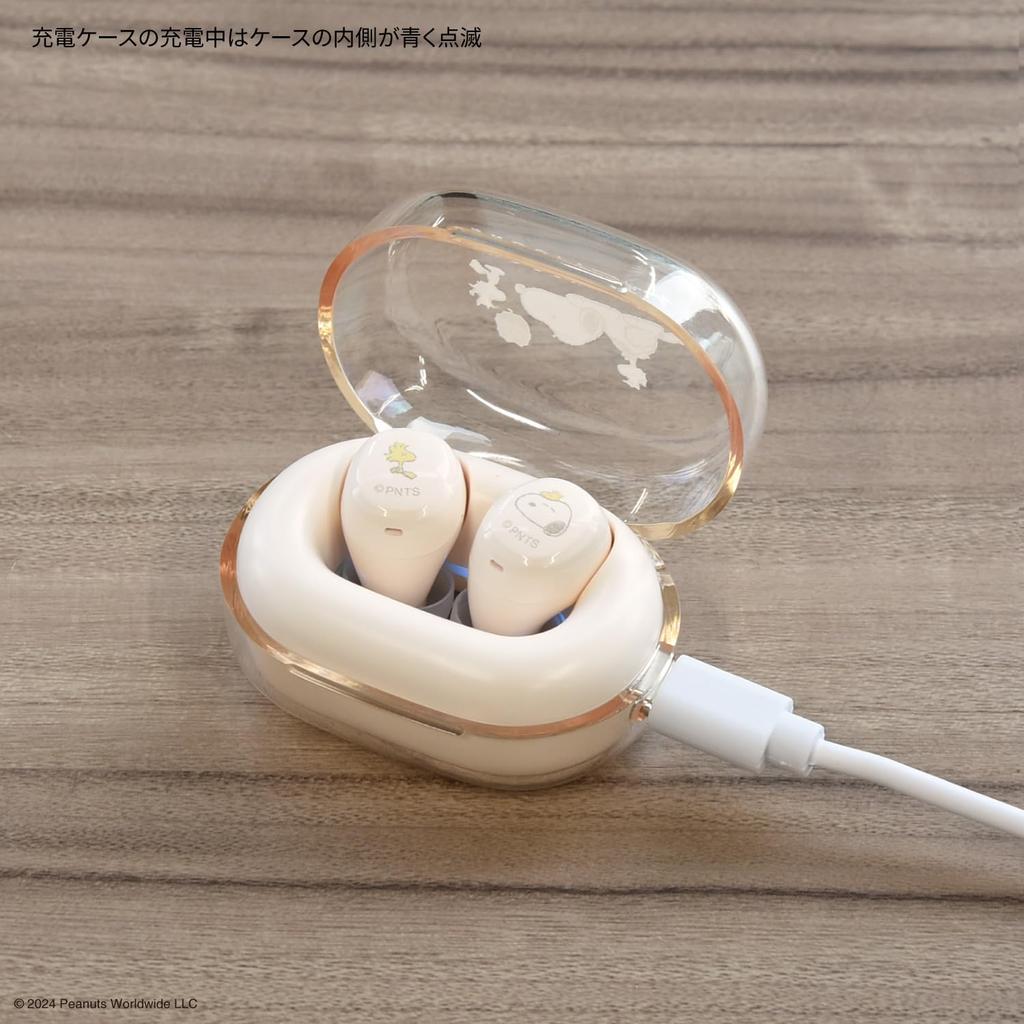 Gourmandies Peanuts Snoopy Completely Wireless Stereo Earphones Beige SNGG-78BE