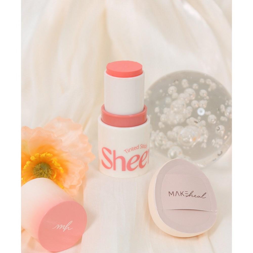 Makeheal Tinted Sheer Stick + Mini Puff Set, 01 Sheer Blossom, 1 шт.