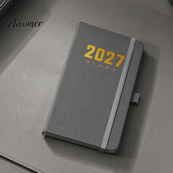Академический Органайзер Студента 2027 Ежедневник с Обложкой из Искусственной Кожи, Карманный Размер A6 Блокнот-Ежедневник для Управления Временем, Портативный Держатель для Ручки для Эффективного