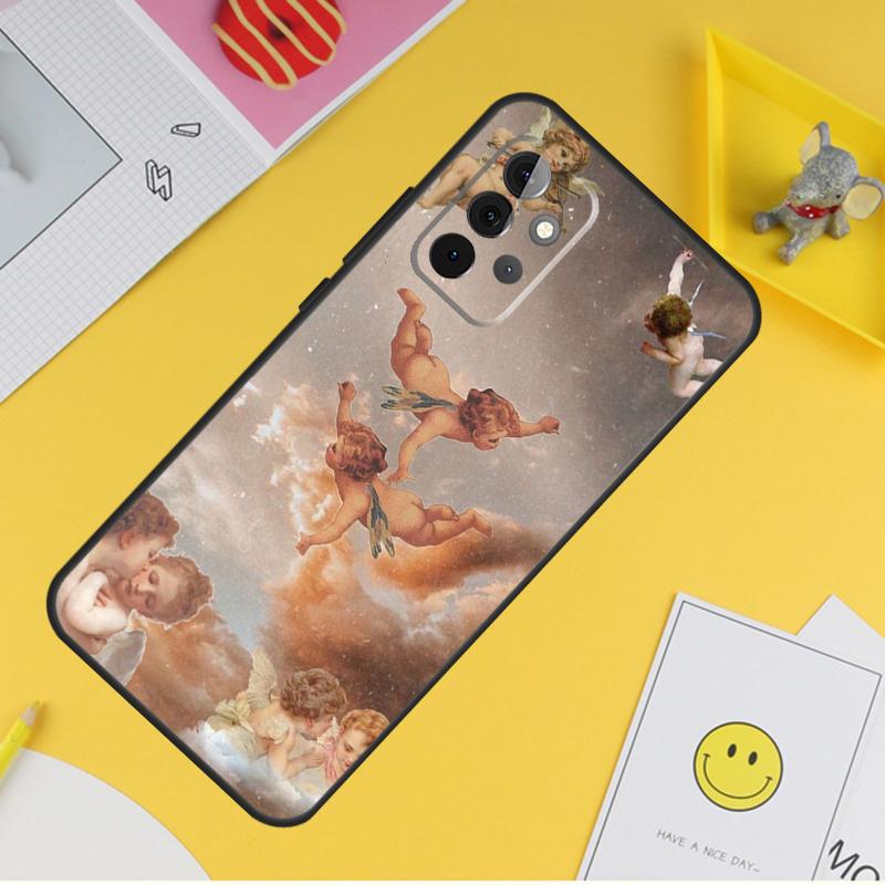 Чехол с мультяшным принтом ангела для Samsung Galaxy A34 A35 A14 A15 A25 A53 A33 A13 A52 A32 A12 A51 A71 A54 A55