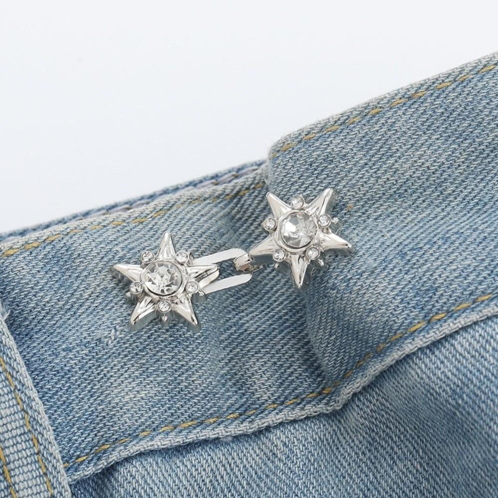 Five Pointed Star Jeans Buttons Butterfly Adjustable Pants Pins Fixed Waist Tightening Tool Safety Pins Dress Decoration