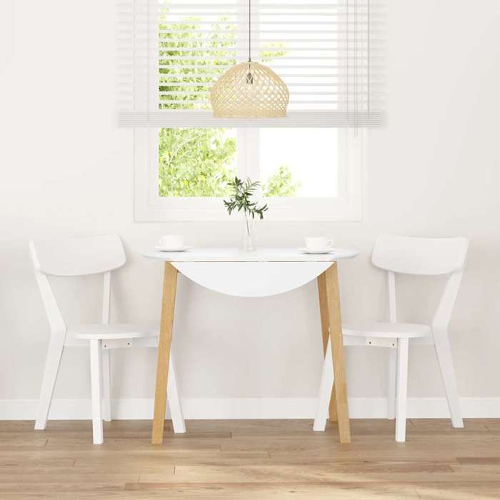 VidaXL Dining Chairs 2 Pcs White Solid Rubber Wood, Dining Chair, Chair, Living Room Chair, Dining Chairs, Chair 4102433