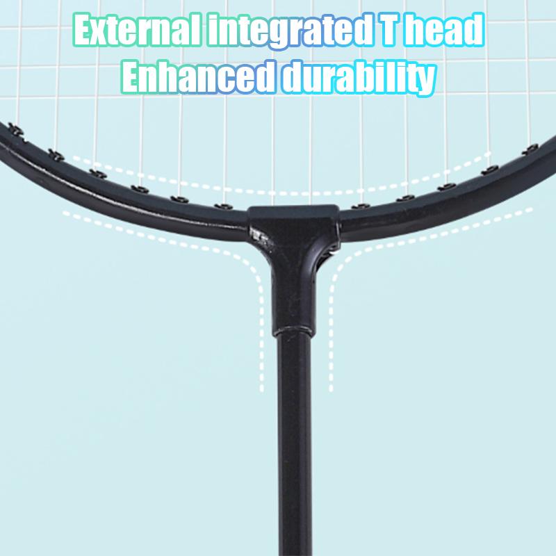 2Pcs Badminton Racket Set Ultralight Split Ferro Alloy Adult Badminton Racket With Bag Attacking And Defending