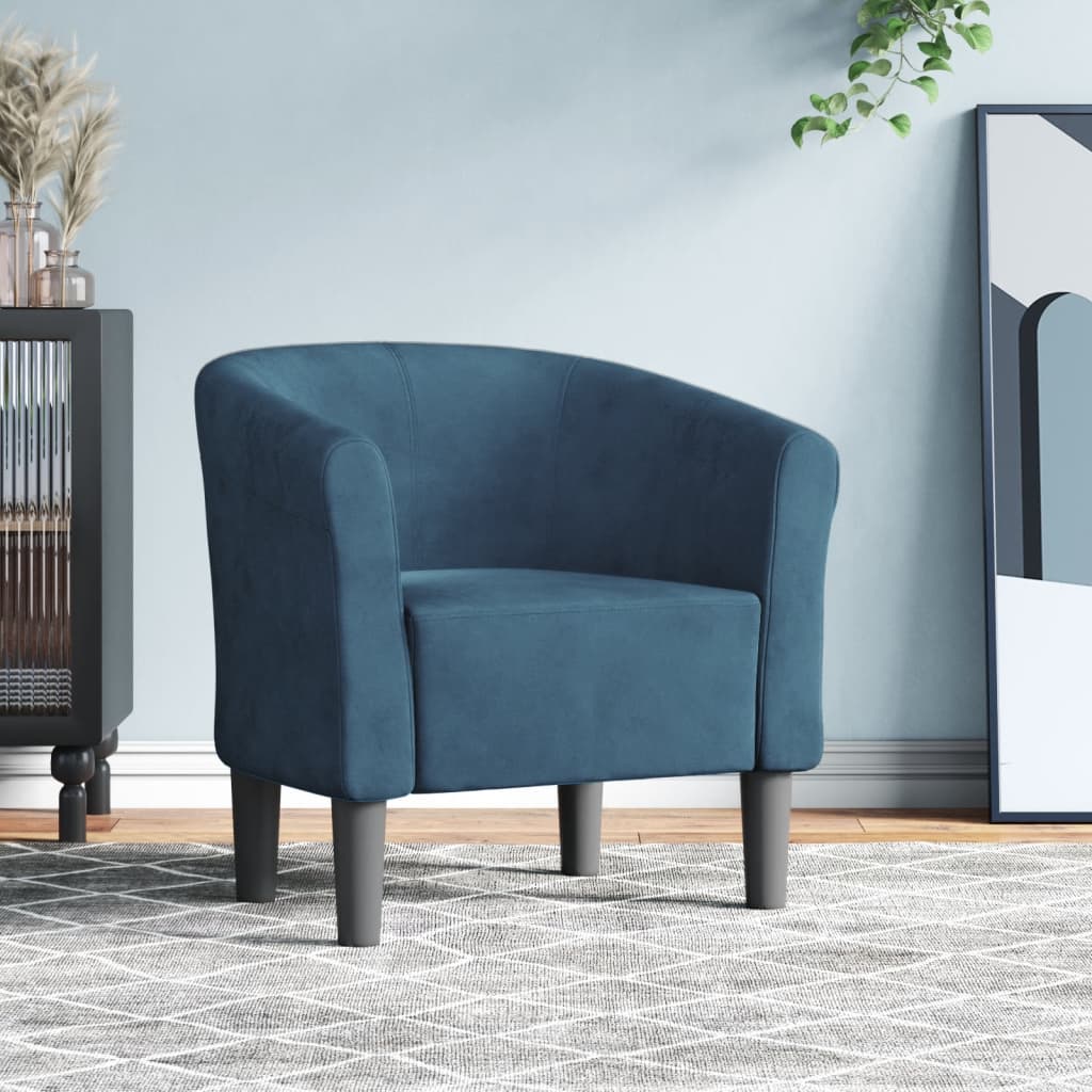 Club Chair Dark Blue Velvet